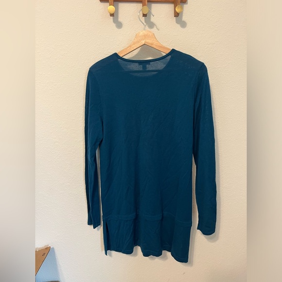 J. Jill Talia Washable Merino Wool Lightweight Tunic Sweater Peacock Blue - Picture 6 of 6
